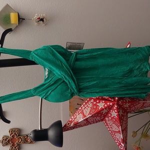 Bright green tank top with ties